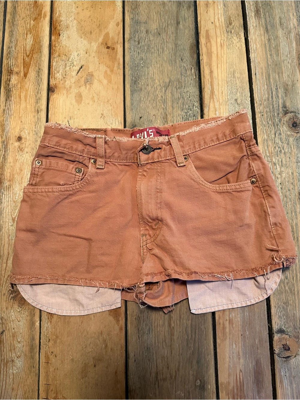 Levi's Women's Rust-Tone Frayed Denim Cutoff Shorts
